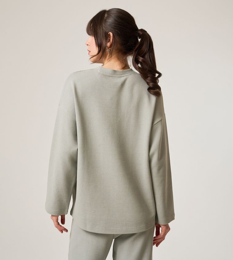 F5 LONG SLEEVED WAFFLE TOP