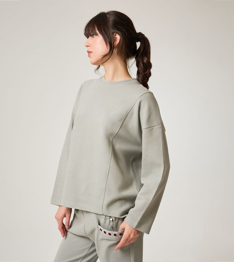 F5 LONG SLEEVED WAFFLE TOP