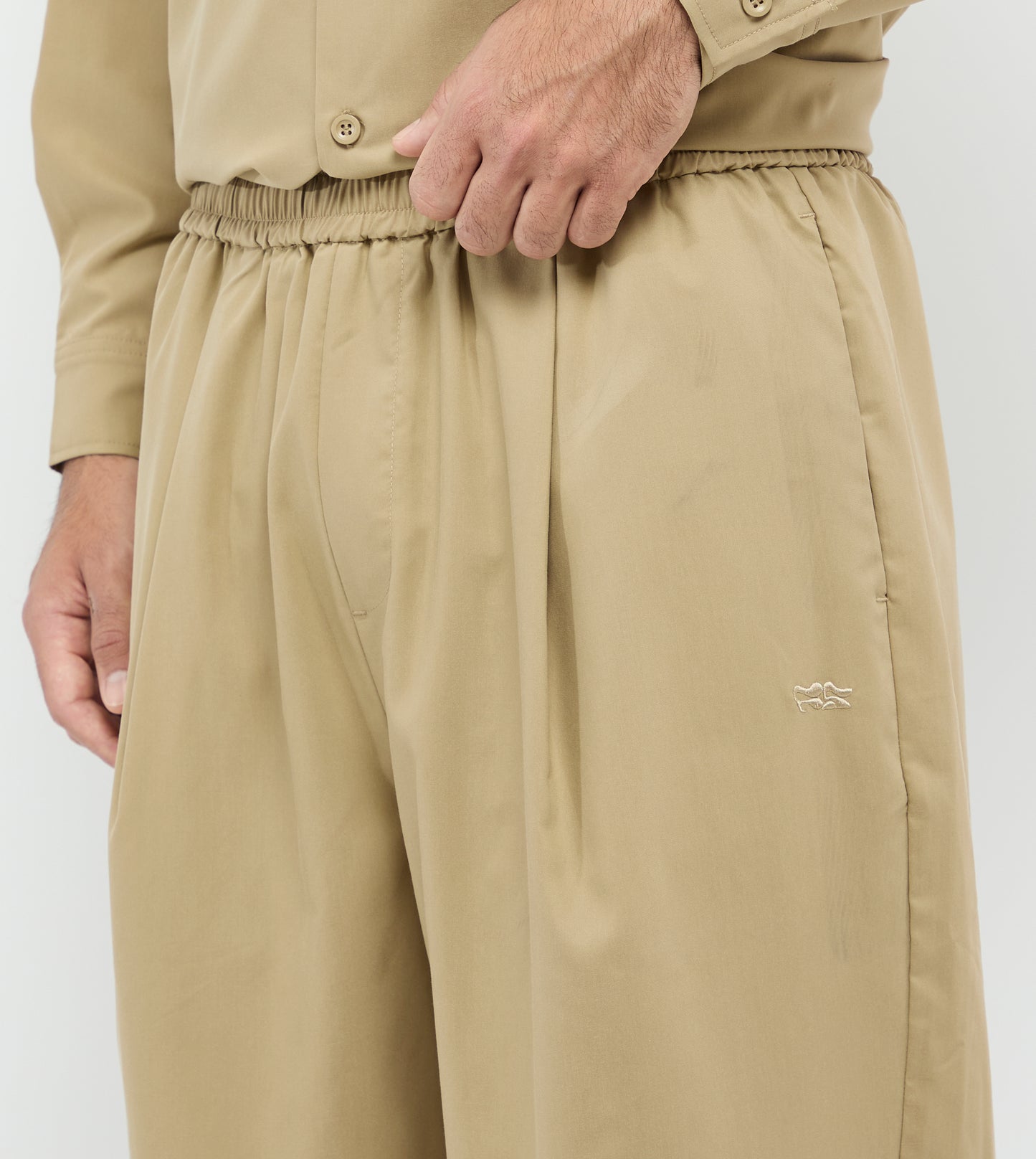 Men's F5 Wide Leg Tencel Pants - Light Brown