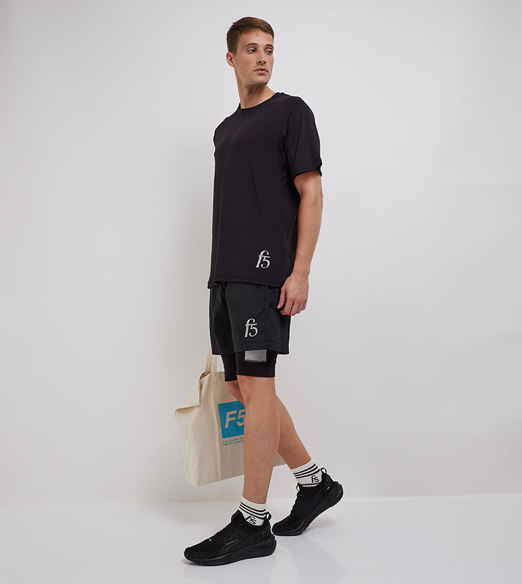 2-in-1 NYLON SHORTS_BLACK