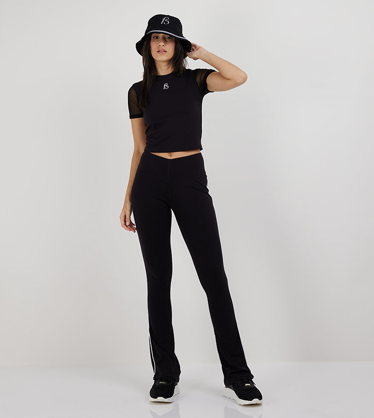 CROPPED MESH SLEEVE T-SHIRT_GREEN