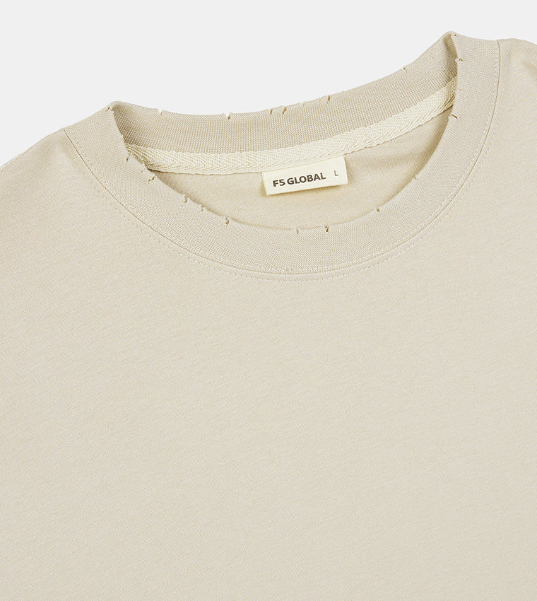 MEN'S OVERSIZE SHORT SLEEVE T-SHIRT - BEIGE