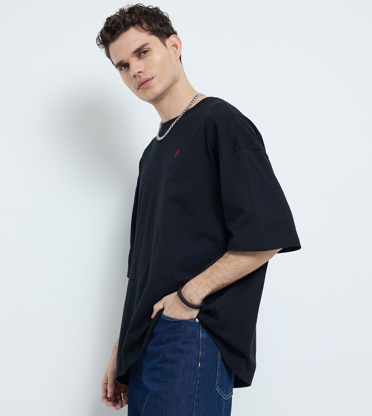 Men Oversized Arabic Printed T-Shirt