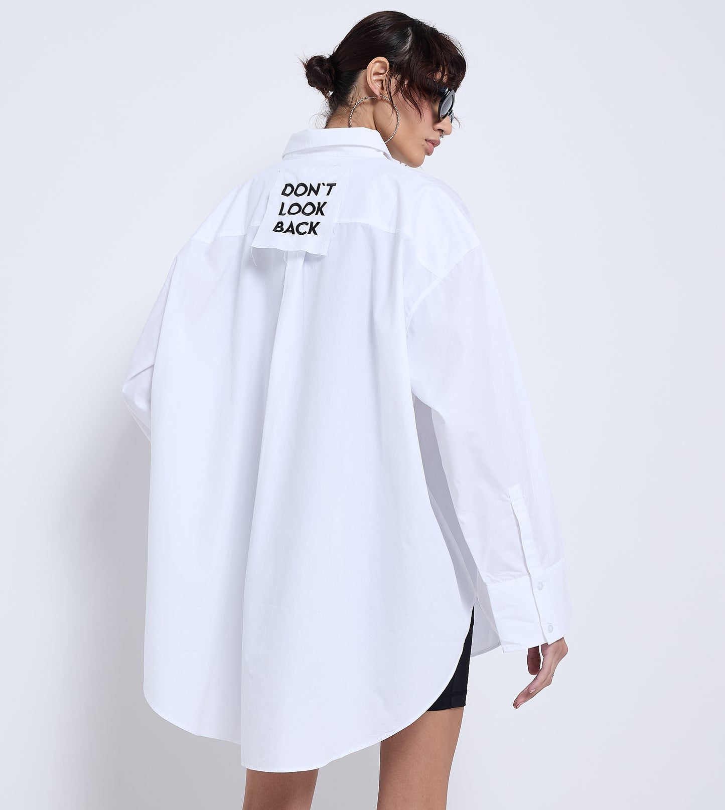 Women's Don't Look Back Poplin Shirt - White