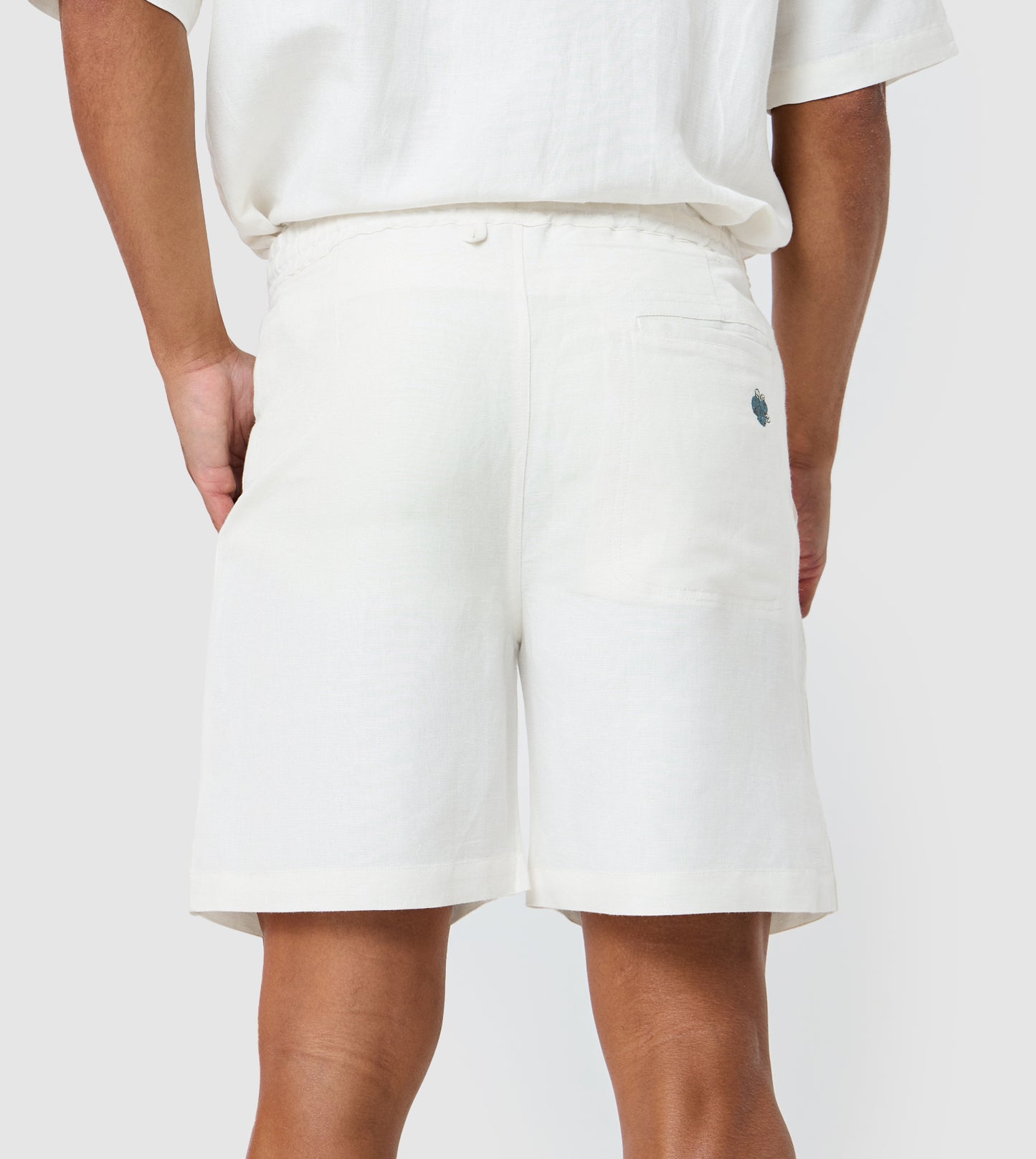 Men's Linen Embroidered Shorts