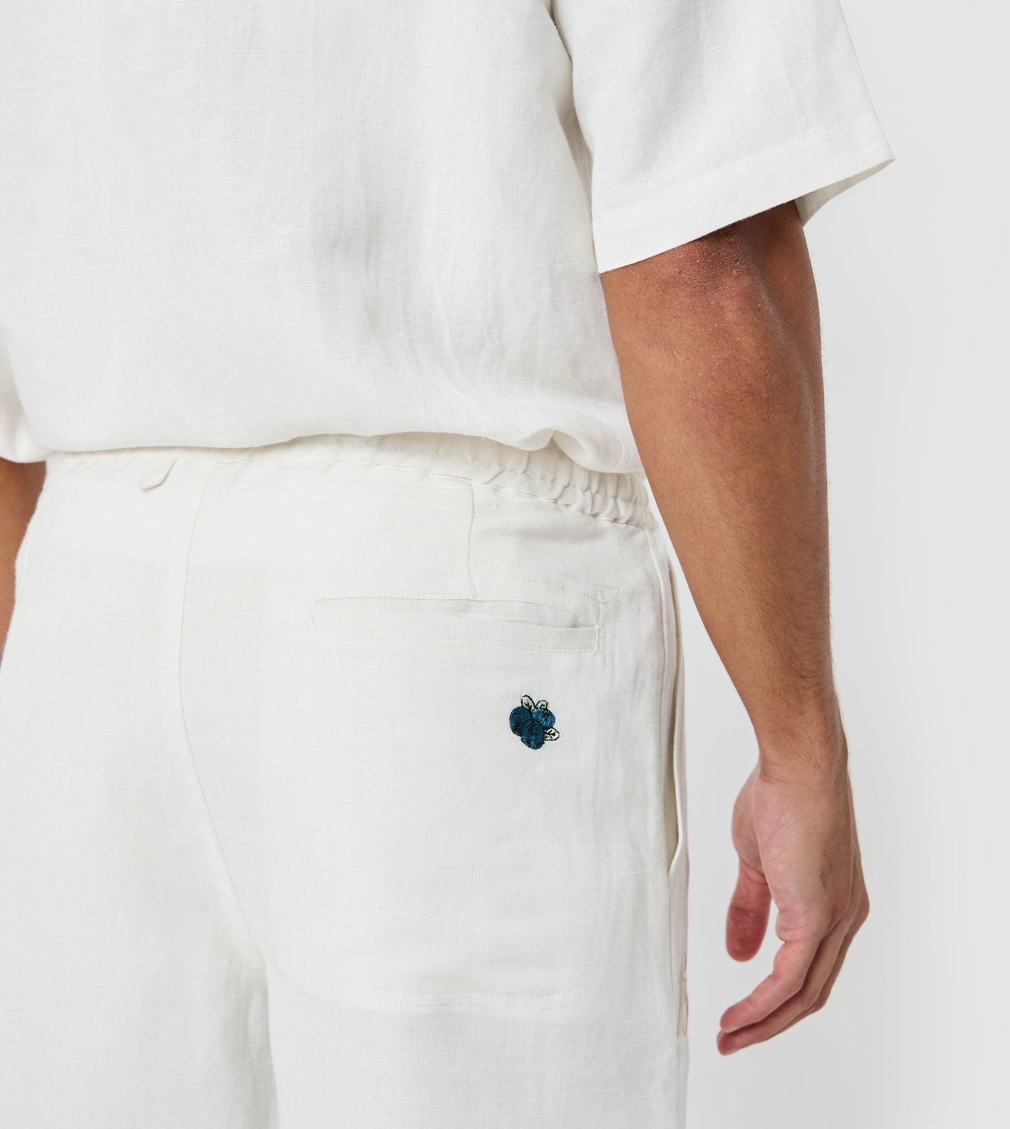 Men's Linen Embroidered Shorts