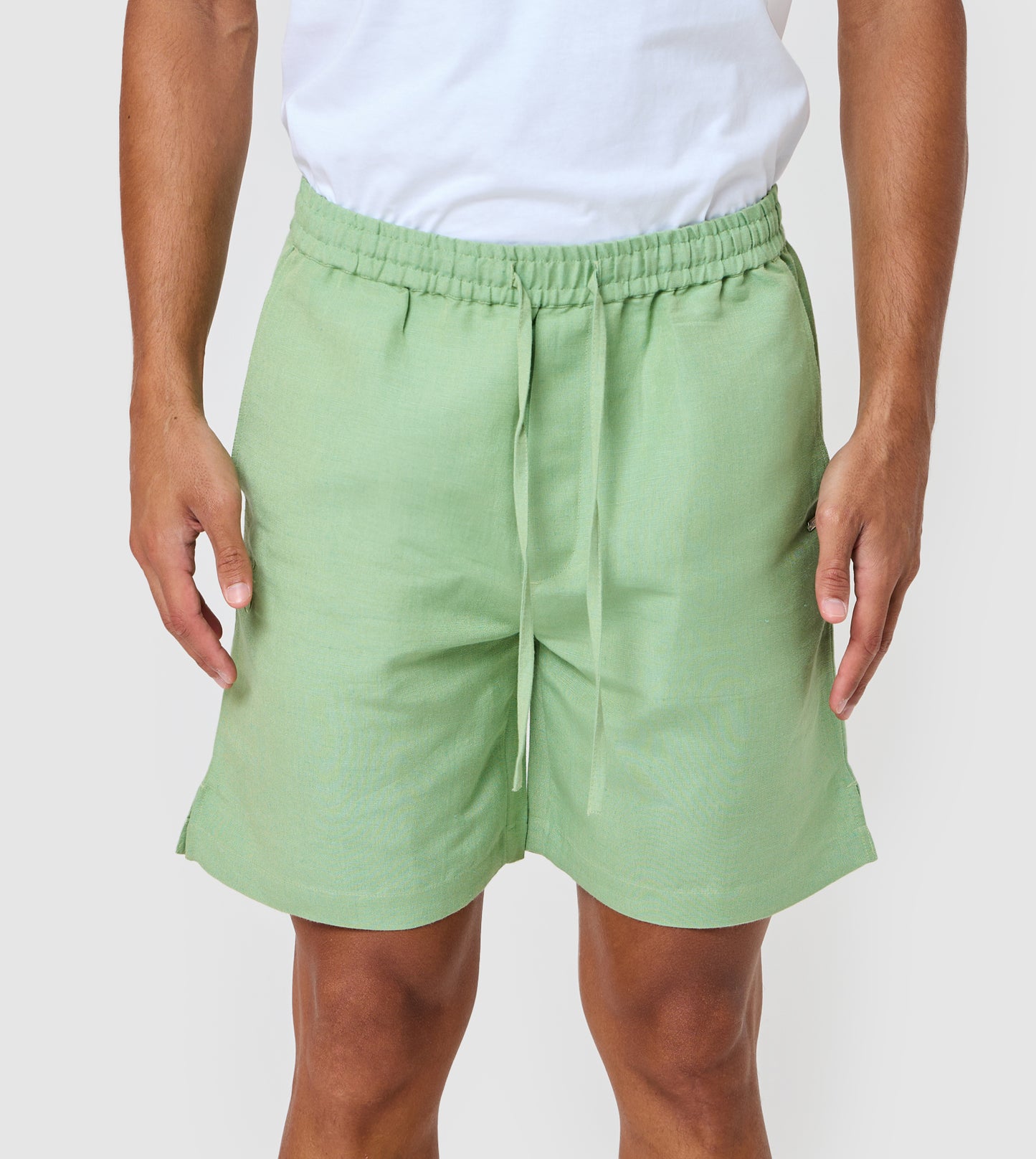 Men's Linen Embroidered Shorts