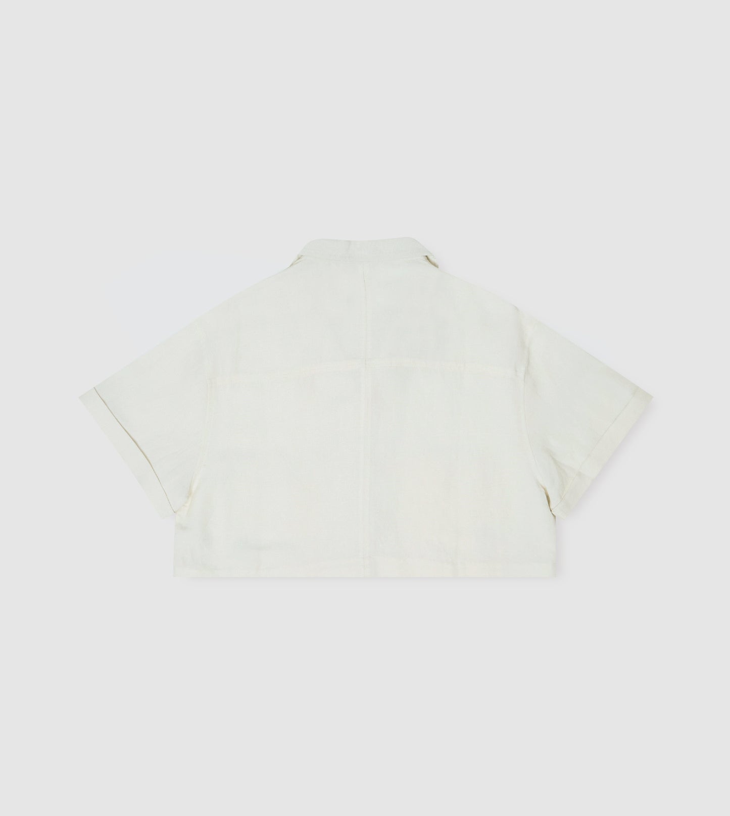 Women's Linen Embroidered Cropped Shirt