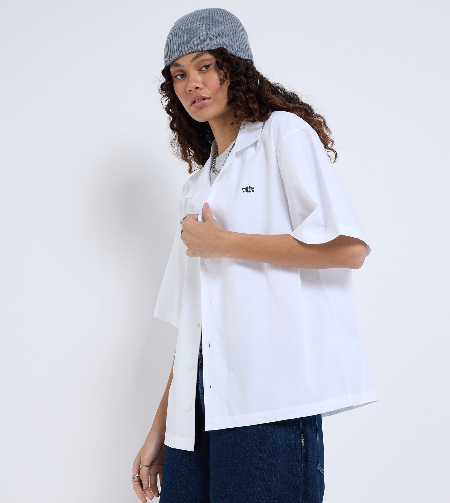 Women's F5 Arabic Print Shirt - White