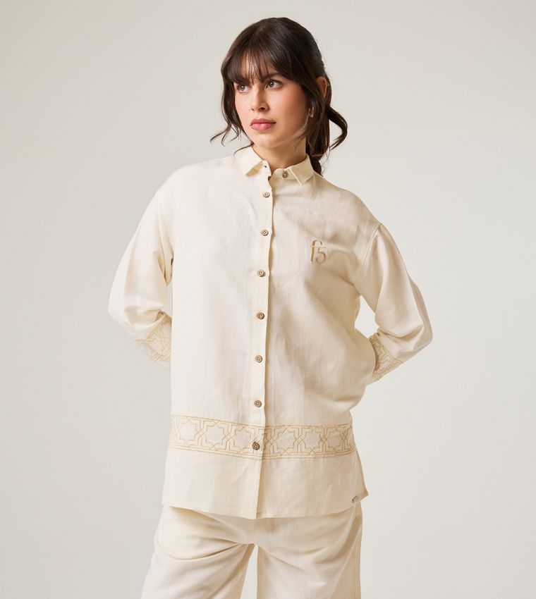 LONG SLEEVED LINEN SHIRT_BLACK