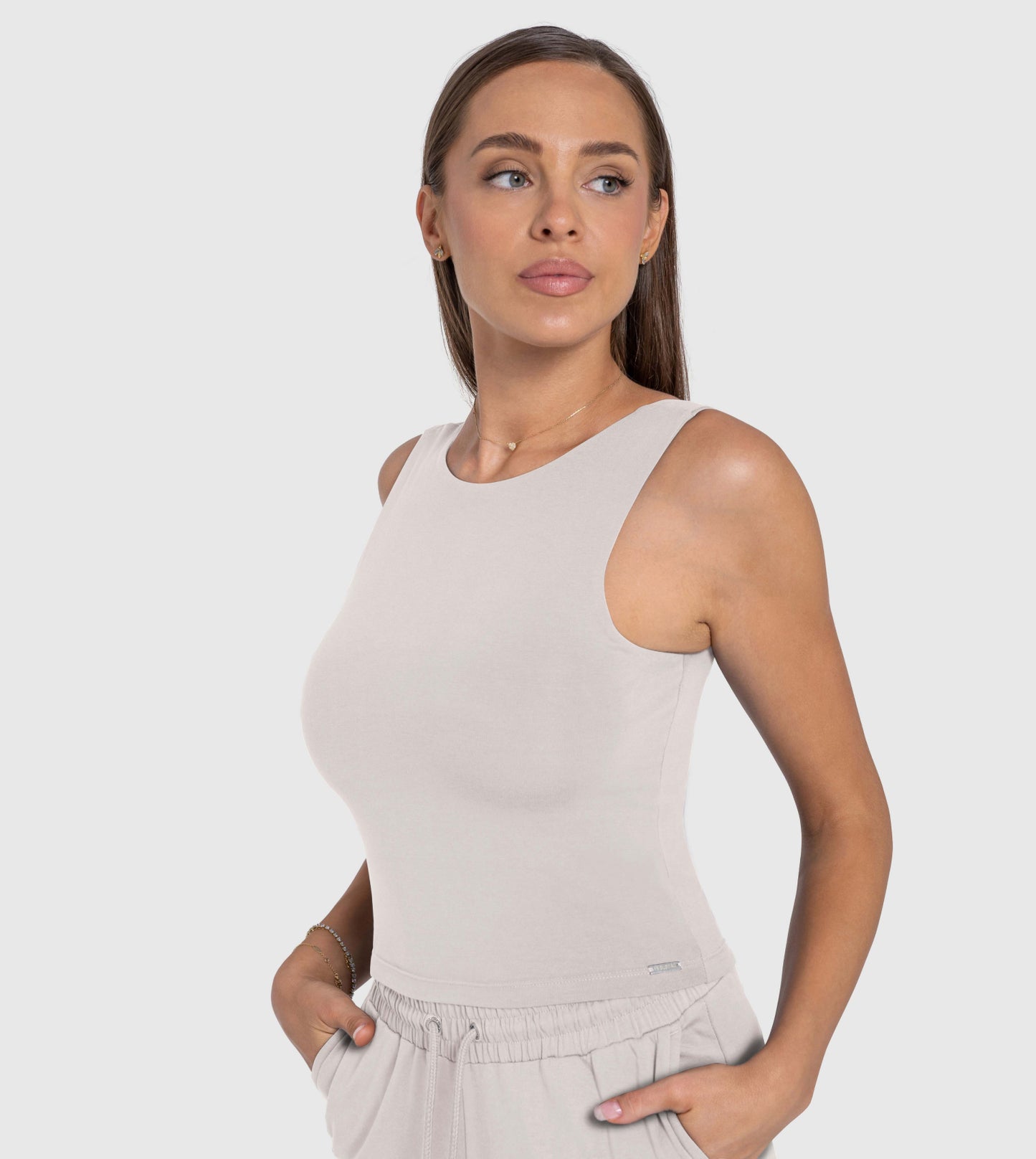 women's essential square neck tank