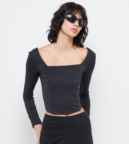 Women's F5 Active Square Neck Long Crop Top