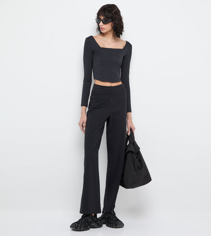 Women's F5 Active Square Neck Long Crop Top