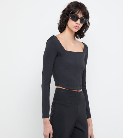 Women's F5 Active Square Neck Long Crop Top