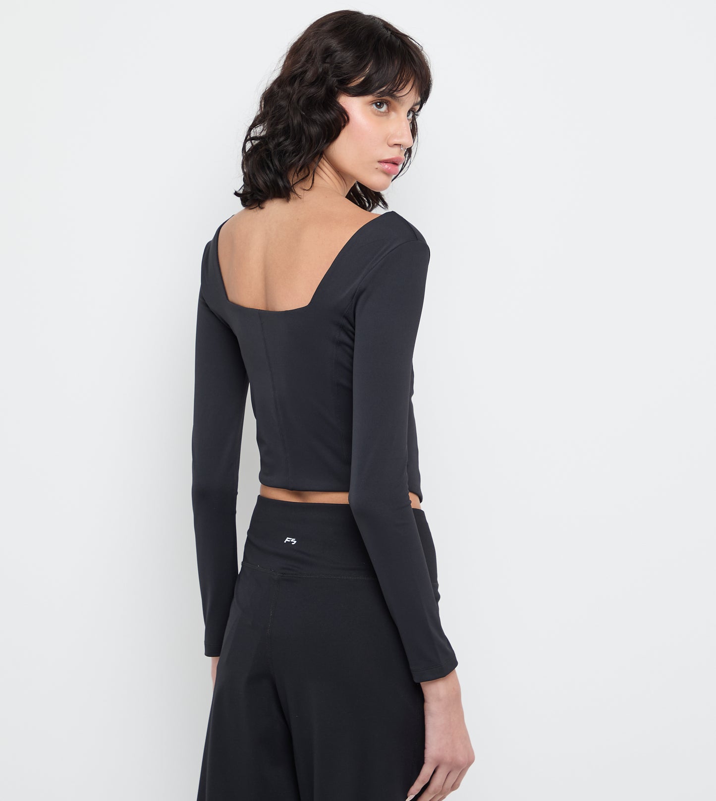 Women's F5 Active Square Neck Long Crop Top