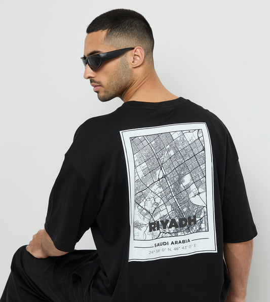 Men's F5 Oversized Riyadh Arabic Printed T-Shirt