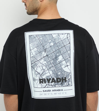 Men's F5 Oversized Riyadh Arabic Printed T-Shirt