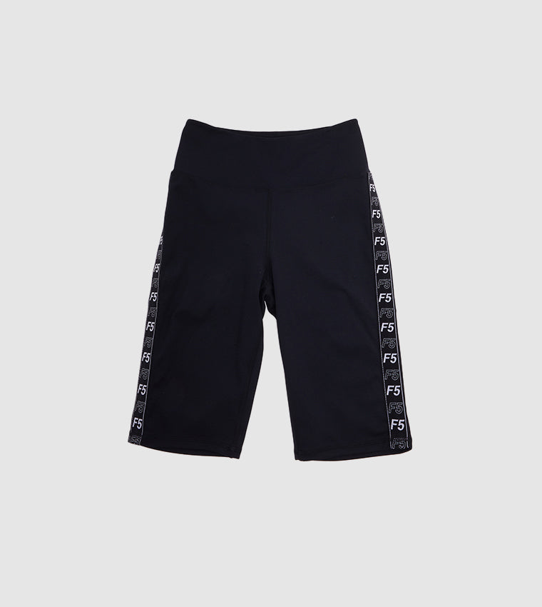 SIDE TAPE CYCLING SHORTS_BLACK