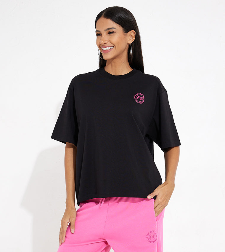 FLOWER BACK T-SHIRT_BLACK