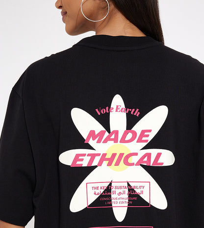 FLOWER BACK T-SHIRT_BLACK