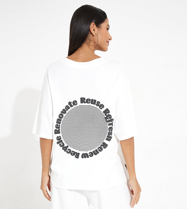 RECIRCLE GRAPHIC T-SHIRT_WHITE