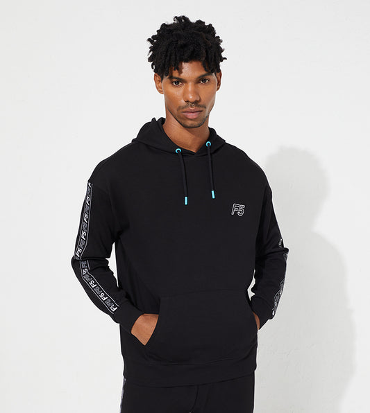 SIDE TAPE HOODIE_BLACK