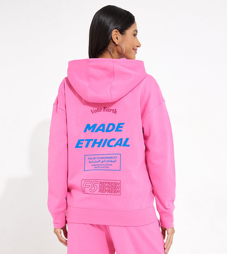 MADE ETHICAL ZIP-UP HOODIE_PINK