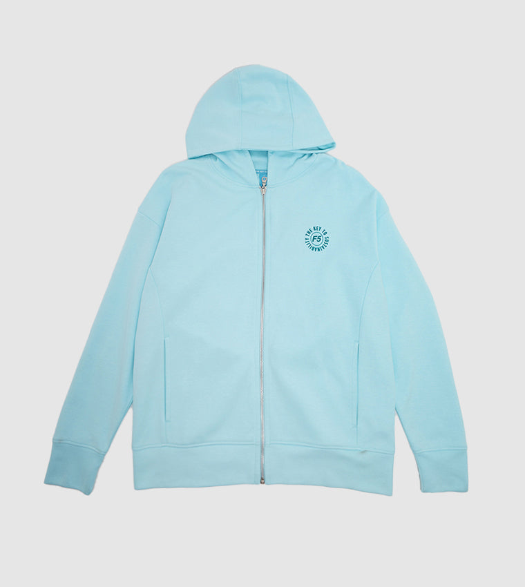 MADE ETHICAL ZIP-UP HOODIE_AQUA
