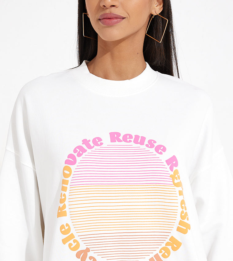 RECIRCLE GRAPHIC SWEATSHIRT_WHITE
