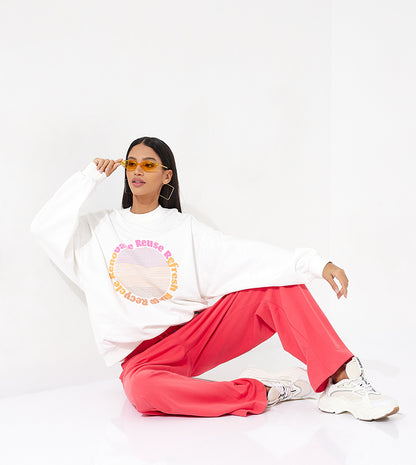 RECIRCLE GRAPHIC SWEATSHIRT_WHITE