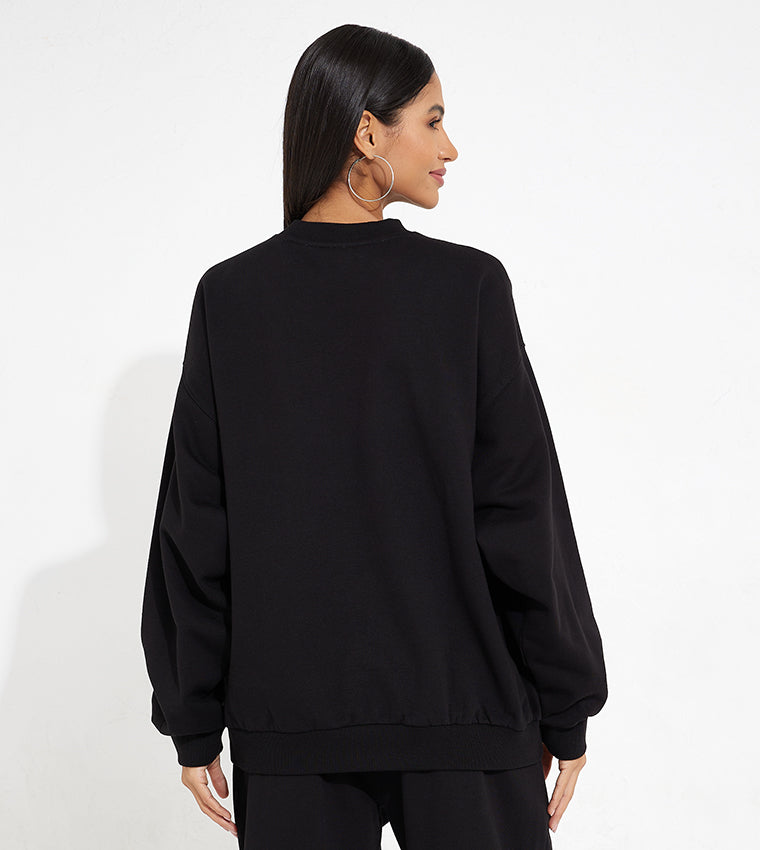 RECIRCLE GRAPHIC SWEATSHIRT_BLACK