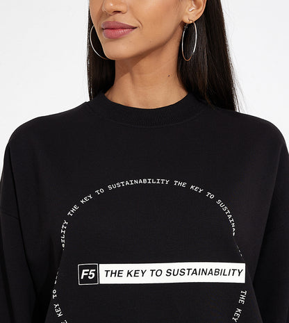 RECIRCLE GRAPHIC SWEATSHIRT_BLACK