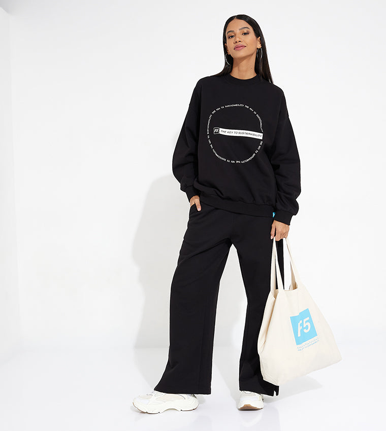 RECIRCLE GRAPHIC SWEATSHIRT_BLACK