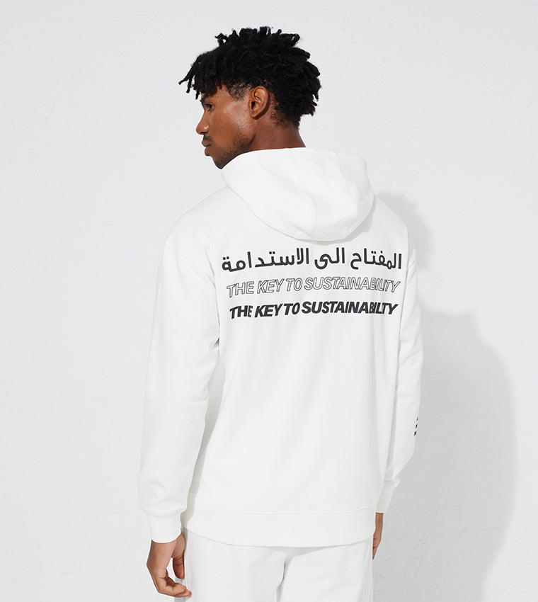 ZIP-UP GRAPHIC HOODIE_WHITE