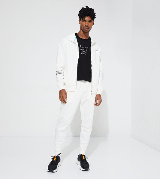 ZIP-UP GRAPHIC HOODIE_WHITE