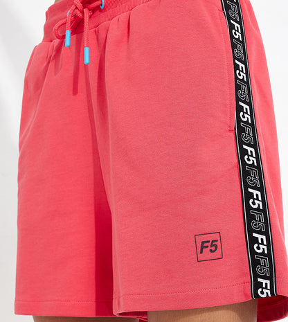 SIDE TAPE CASUAL FIT SHORTS_RED
