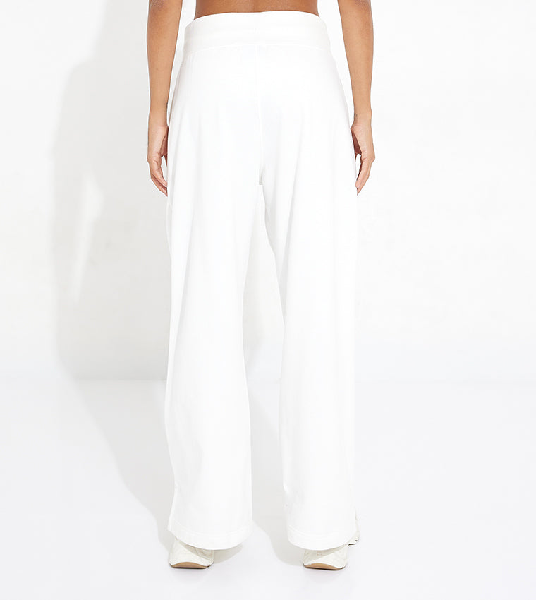 HIGH WAIST WIDE LEG JOGGER_WHITE