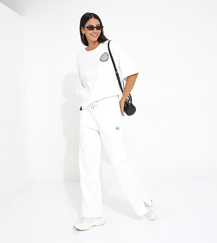 HIGH WAIST WIDE LEG JOGGER_WHITE