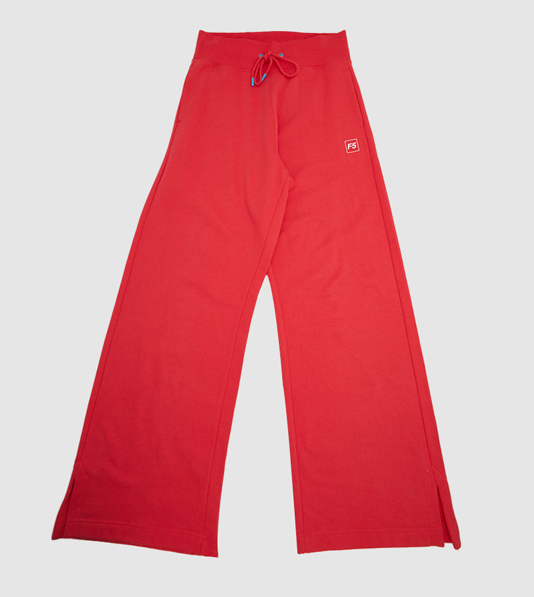 HIGH WAIST WIDE LEG JOGGER_RED