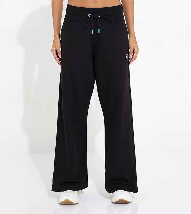 HIGH WAIST WIDE LEG JOGGER_BLACK