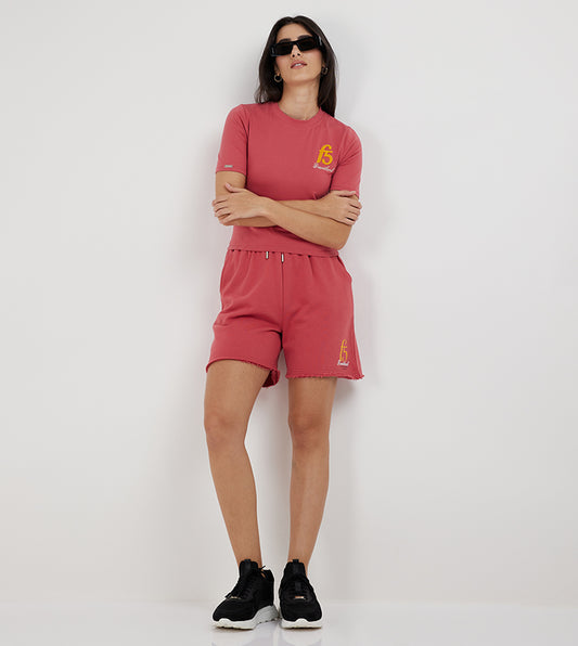 CROPPED VARSITY T-SHIRT_RUST