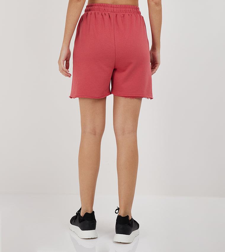 RAW EDGE WIDE LEG SHORTS_BEIGE