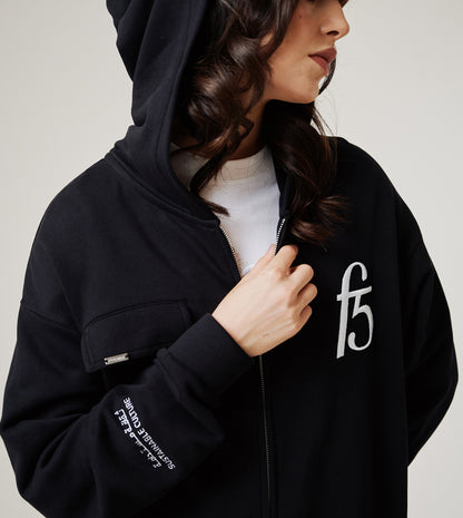 F5 ZIP-THROUGH LONGLINE HOODIE