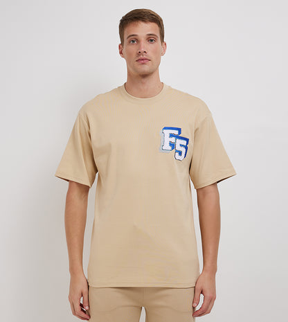 F5 VARSITY OVERSIZE T-SHIRT_SAND