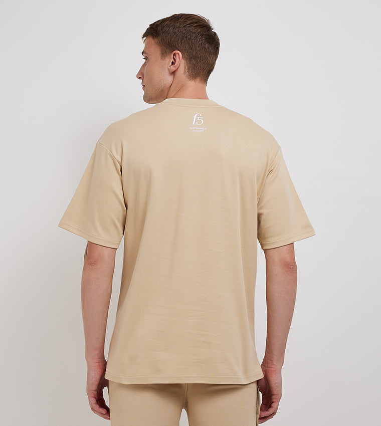 F5 VARSITY OVERSIZE T-SHIRT_SAND