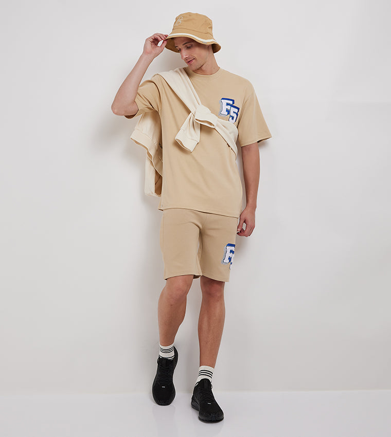 F5 VARSITY OVERSIZE T-SHIRT_SAND