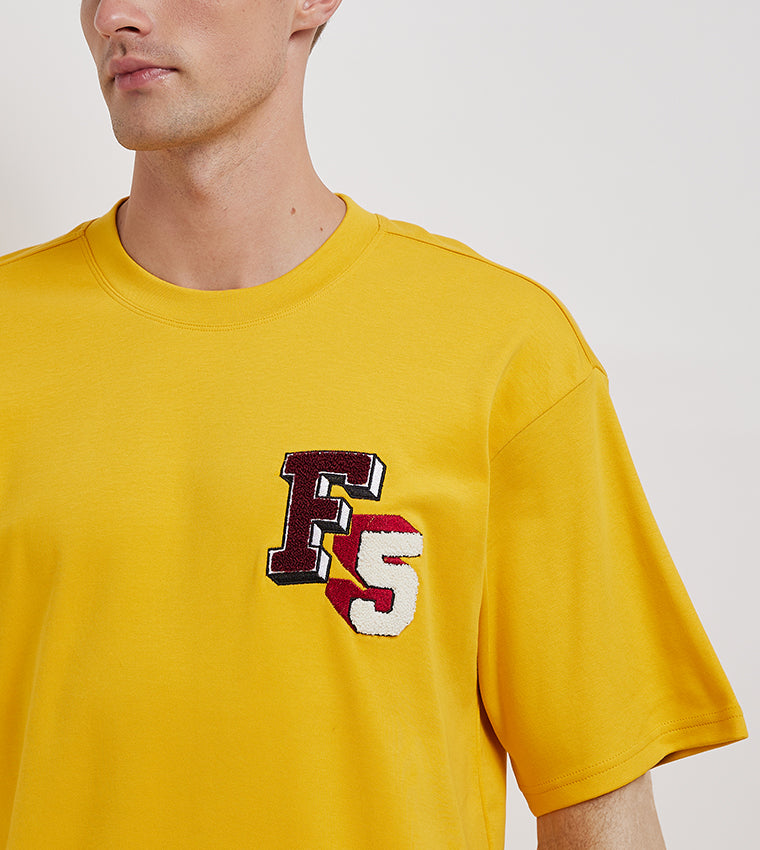 F5 VARSITY OVERSIZE T-SHIRT_RUST