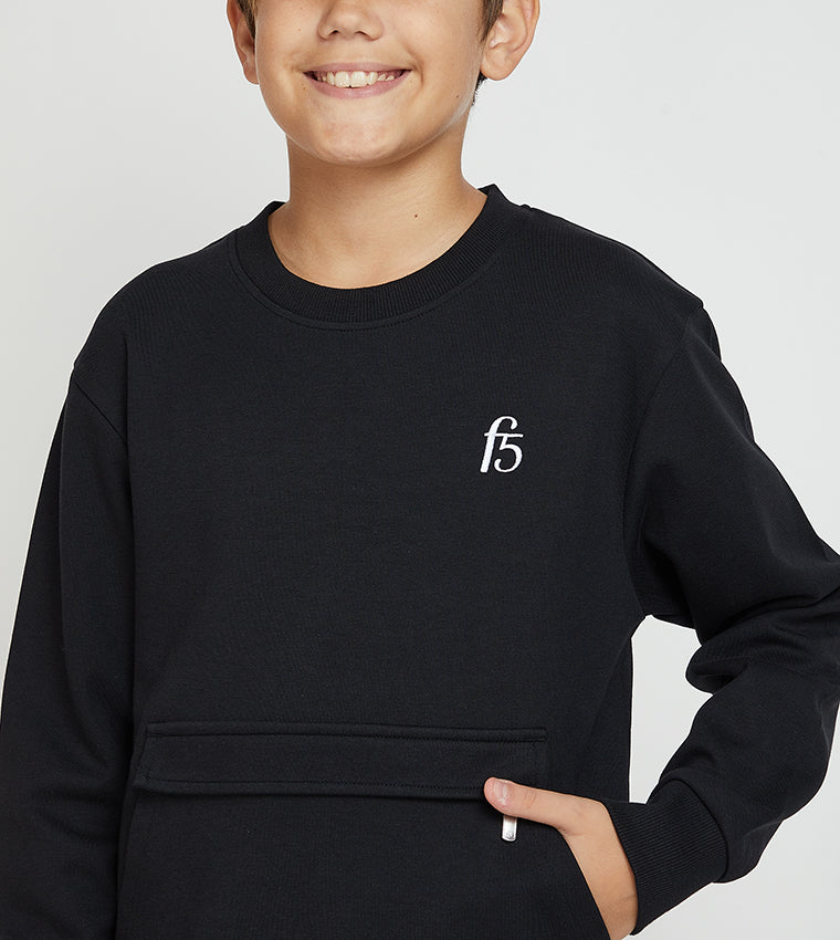 POUCH-POCKET SWEATSHIRT_BLACK