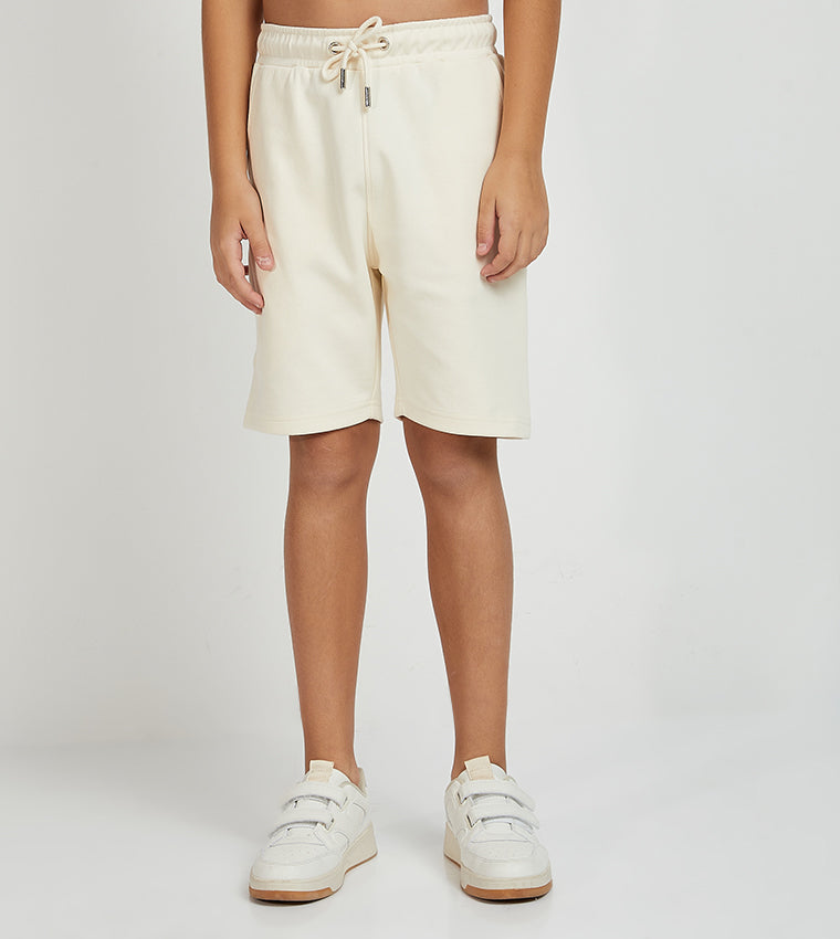 KIDS ZIP POCKET SHORTS_BEIGE