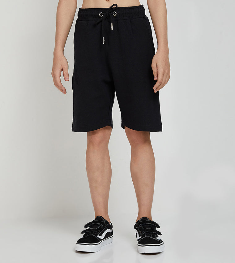 KIDS ZIP POCKET SHORTS_BLACK